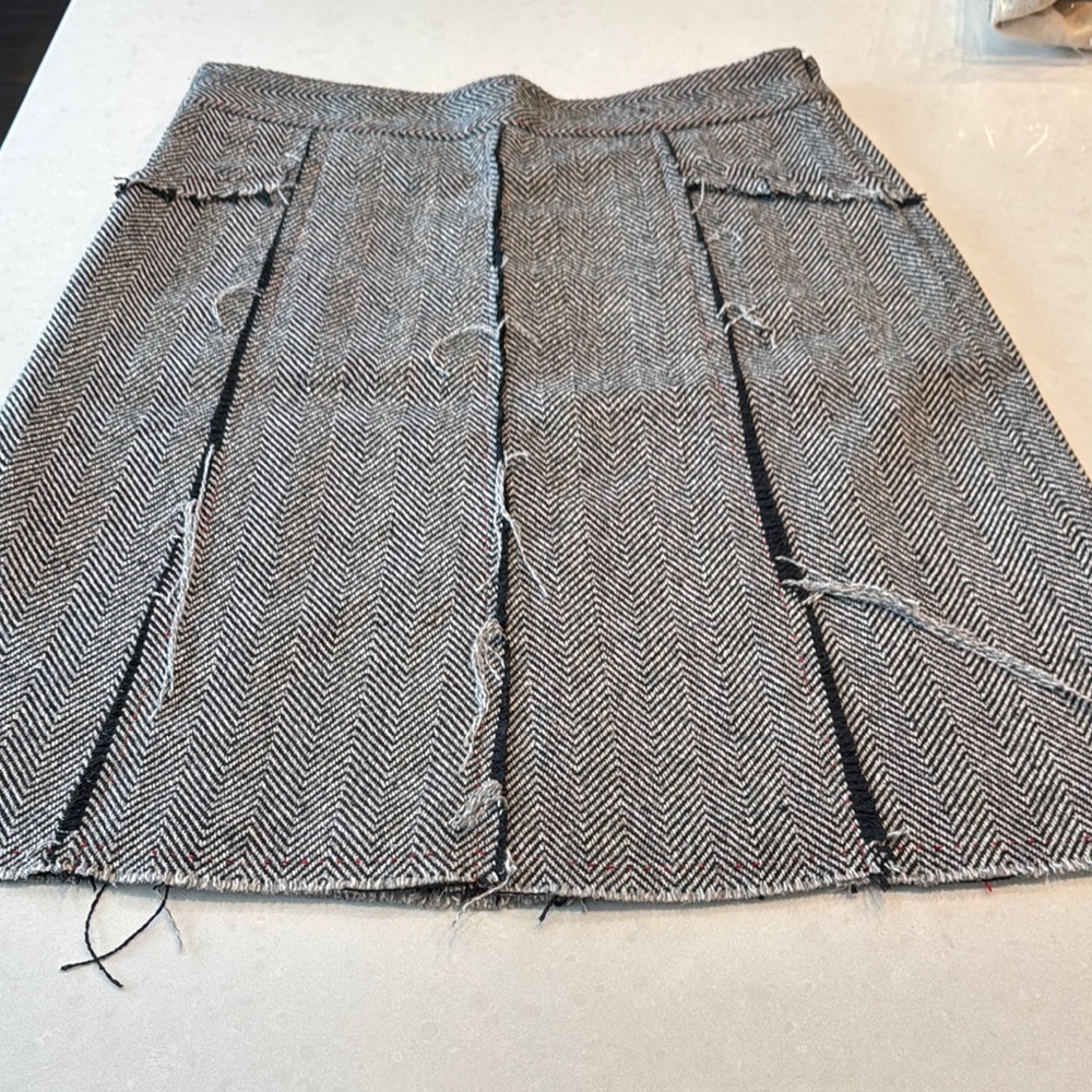 Prana Gray and Black Chevron A-Line Skirt